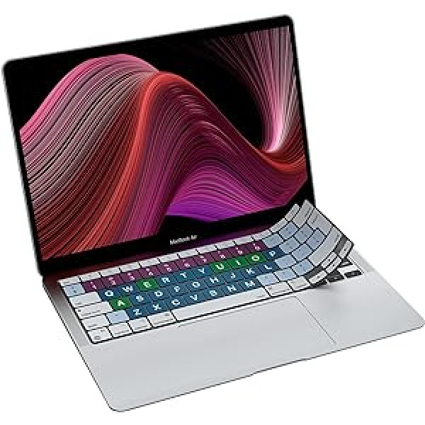 JCPAL MacBook su klaviatūros apsauga EU QWERTY išdėstymo klaviatūros dangteliu klaviatūros apsauginiu dangteliu silikoniniu dulkėms atspariu MacBook Air 13 colių M1 2020 A2337, Air Retina 13 colių su Intel procesoriumi 2020