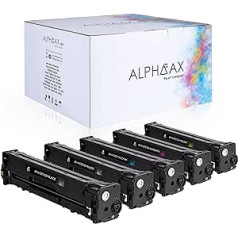 Alphafax 5 tonera kasetnes saderīgas ar HP Laserjet Pro 200 Color MFP M276nw M276n M251n M251nw Savietojams ar HP CF210X CF211A CF212A CF213A - melns 2400 lapas katra krāsa 1,80 lapas