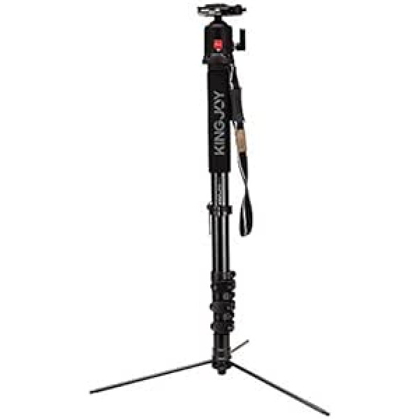 Kingjoy MP408FL brīvi stāvošs monopods ar izvelkamu statīva zirnekli - monopods ar atvāžamu aizdari - maks. Augstums 165 cm Milzīgs 15 kg Kravnesība 4 Statīva kājas - Vieglas 1,1 kg