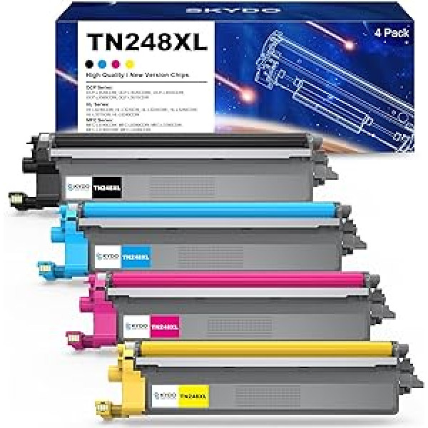 TN248XL dažai, suderinami su Brother TN248XL TN248 TN-248 TN248BK TN248CMYK, skirti Brother MFC-L3760CDW DCP-L3520CDWE DCP-L3520CDW MCP-L3560CDWFCLCDW DCP-L3560CDWFCLCD7W7WCD90 MFCW3-L83 L3770CDW