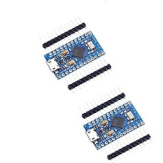 DUBEUYEW Pro Micro Atmega32U4 5V 16MHz Bootloaded IDE Micro USB Pro Micro Development Board Microcontroller Compatible with Pro Micro Serial Connection with Pin Header Pack of 2