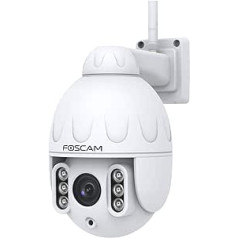 Foscam IP Dome PTZ motorizēta āra drošības kamera 2MP WiFi skata leņķis 118° 350° grozāms optiskais tālummaiņas x4 kustības sensors Panorāmas skats + aksesuāri