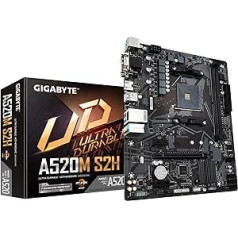 GIGABYTE A520M S2H mATX pagrindinė plokštė, skirta AMD AM4 procesoriams