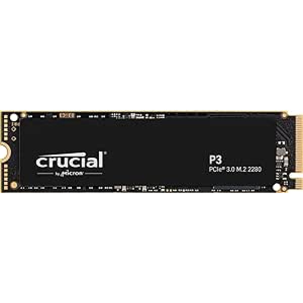 Crucial P3 2TB M.2 PCIe Gen3 NVMe iekšējais SSD, līdz 3500 MB/s — CT2000P3SSD801 (Acronis izdevums)