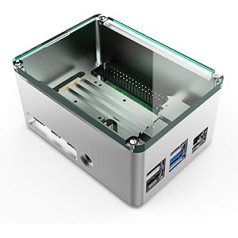 anidees AI-PI4-SG-PRO-H aliuminio radiatorius, skirtas Raspberry Pi 4 Model B be ventiliatoriaus, ypač aukšto Pi dėklas su silikoniniu terminiu padu