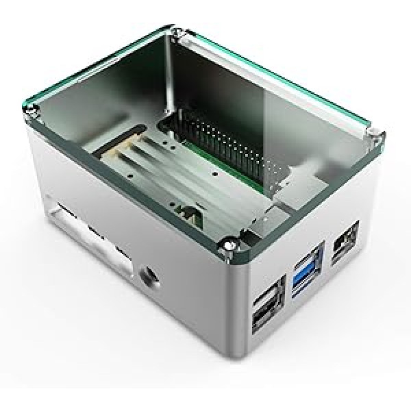 anidees AI-PI4-SG-PRO-H alumīnija radiators Raspberry Pi 4 modelim B bez ventilatora īpaši augsta Pi korpusa ar silikona termisko paliktni