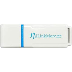 LinkMore NR34USB 3.1 Gen2x1 Flash Drive, Read Speed up to 120MB/s, Write Speed up to 60MB/s, Thumb Drive (64GB, White (NR34 High Speed))