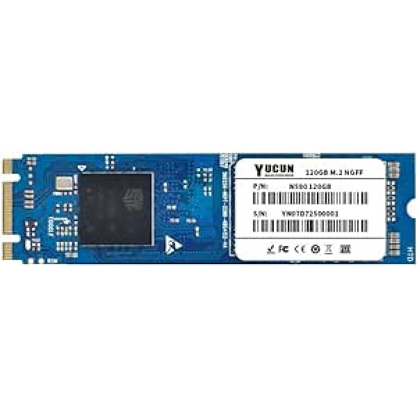 YUCUN NGFF M.2 2280 128GB SSD ar R/W līdz 540/520 MB/s (ATTO testēts) SATA III iekšējais cietvielu disks Ultrabooks un planšetdatoriem