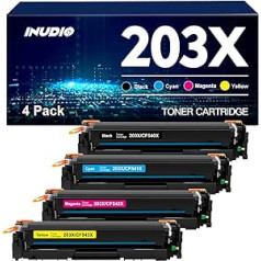 203X (CF540X) dažų kasetė, suderinama su HP 203X 203A CF540X CF540A dažais, skirta Color Laserjet Pro MFP M281fdw M254dw M281fdn M254nw M280nw geltona M281cdnw M251