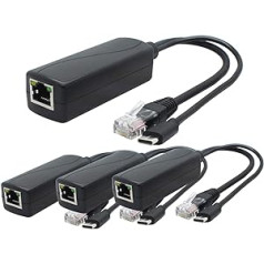 ANVISION PoE sadalītājs 5 V C tipa USB — 48 V līdz 5 V 2,4 A IEEE 802.3af saderīgs
