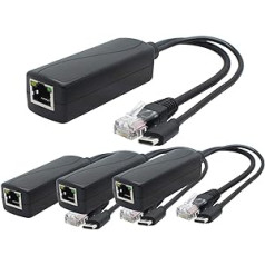 ANVISION PoE skirstytuvas 5 V C tipo USB nuo 48 V iki 5 V 2,4 A IEEE 802.3af suderinamas