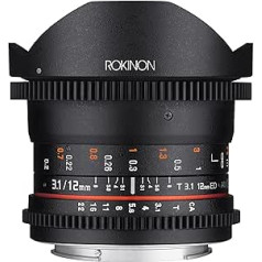 Rokinon Cine DS 12 mm T3.1 Ultra Wide Cine Fischaugenobjektiv für Sony E Mount Wechselobjektivkameras (NEX) — Full Frame saderība