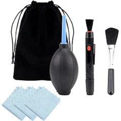 TSLBW 7 Pieces Camera Cleaning Set Lens Cleaning Set Photo Cleaning Set for DSLR Camera Computer Mobile Phone Digital Camera Cleaning Brush Bellows Microfibre Cloth Flannel Bag