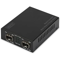 DIGITUS Medienkonverter - SFP Port - Gbit Ethernet - SFP / SFP - 100/1000Base-X - Multimode / Singlemode - Schwarz