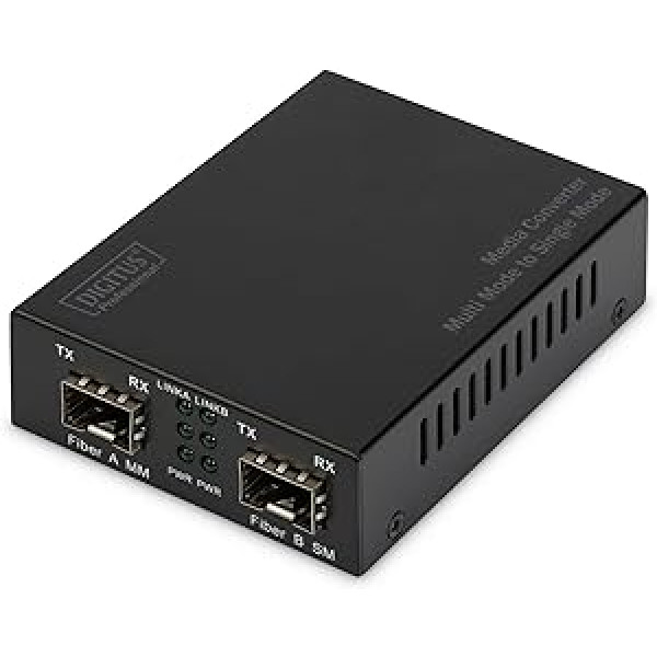 DIGITUS Medienkonverter - SFP ports - Gbit Ethernet - SFP / SFP - 100/1000Base-X - daudzrežīms / vienmode - Schwarz