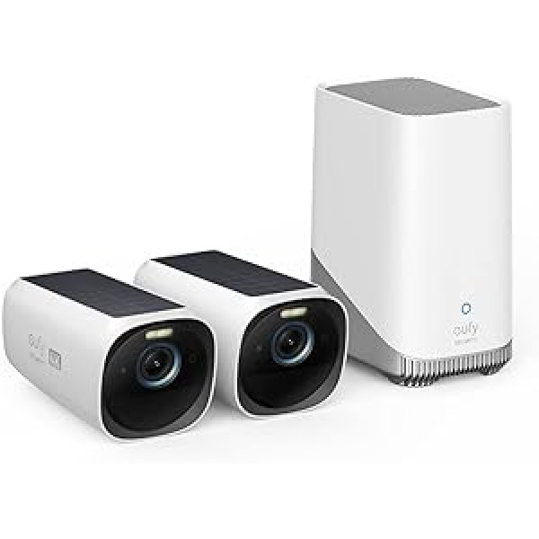 eufy Security S330 eufyCam 3, 4K kabellose überwachungskamera solar 2+1 ar Gesichtserkennung KI, Farbige Nachtsicht, Erweiterbarer Speicher 16TB, Gebührenfrei (Generalüberholt)