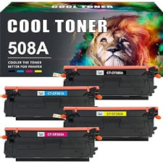 „Cool Toner“ suderinama dažų kasetė, skirta pakeisti HP 508X 508A CF360X CF361X CF362X CF363X Color LaserJet Enterprise M552dn M553dn M553n M553x M552 M553 MFP M577 (juodai mėlyna spalva)