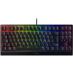 Razer BlackWidow V3 Tenkeyless (Green Switch) - Compact Mechanical Gaming Keyboard (Clicky Mechanical Switches, Compact Form Factor, Fully Programmable Keys) UK Layout | Black