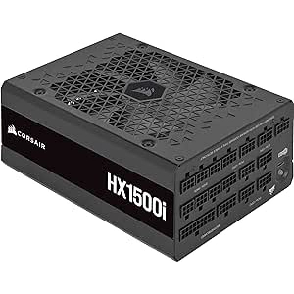 Corsair HX1500i Fully Modular, Extremely Quiet ATX Power Supply - ATX 3.0 and PCIe 5.0 Compatible iCUE Software Compatible - 80 Plus Platinum Efficiency - Black