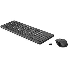 HP 330 bezvadu pele un tastatūra, QWERTZ, USB-A sargspraudnis, 2,4 GHz bezvadu, 1600 DPI, melns