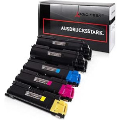 5 tonera kasetnes, kas saderīgas ar TK580 TK-580, kas paredzētas Kyocera Ecosys P6021cdn, FS-C5150dn – melns, 4000 lapas, katra krāsa 3000 lapas