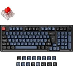 Keychron V5 vadu pielāgotas mehāniskās tastatūras pogas versija 96% vācu DE ISO izkārtojums QMK/VIA Programmējams ar karsti maināmu Keychron K Pro sarkano slēdzi