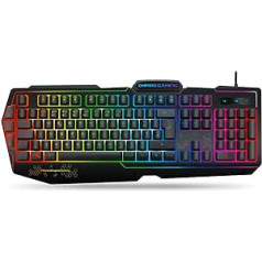 EMPIRE GAMING - K900 Gaming Keyboard QWERTY - 105 Semi-Mechanical Keys - 9-Mode LED RGB Backlighting, Including 1 Customisable Mode - 19 Anti-ghosting Keys Gamer Keyboard