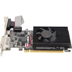 GT210 1 GB DDR3 grafikas karte, 64 bitu 589 MHz 1 GB DDR3 grafikas karte ar klusu ventilatoru, DVI-VGA-HDMI interfeiss, PCI Express 2.0x16 birojam un spēlēm