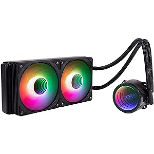 Gelid Solutions Liquid 240 All-in-One CPU AIO ūdens dzesētājs ar 2 x 120 mm RGB ventilatoriem, 750-1800 apgr./min, AM5 un LGA 1700 saderīgs, ietver GC4 termisko pastu.