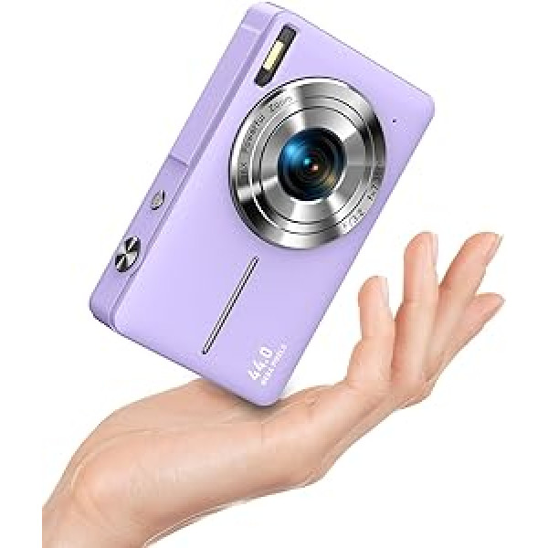 Digitālā kamera 1080P FHD fotokamera 44MP kamera Digitālā kompaktā kamera 16X digitālā tālummaiņa Easy Vlogging Camera Pārnēsājama kompakta digitālā kamera bērniem Pusaudži Seniori Iesācēji (violeta)