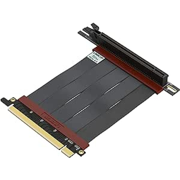 LINKUP — Ultra PCIe 4.0 X16 stāvvada kabelis (RTX4090, RX6950XT, x570, B550, Z690 pārbaudīts), ekranēts, vertikāls spēļu PCI Express Gen4 stiprinājums, universāls 90 grādu sieviešu savienotājs (10 cm), 3.0 Gen3 saderīgs