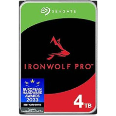 Seagate IronWolf Pro 4TB NAS iekšējais cietais disks 3,5 collu 7200RPM CMR 256MB kešatmiņa SATA 6GB/S Ietver 3 gadu glābšanas dienesta modeļa numuru: ST4000NTZ01