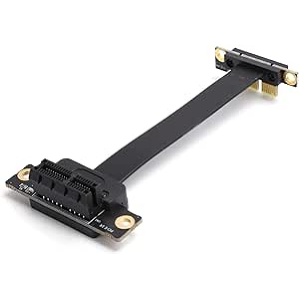 Fdit PCI Express Adapter Cable, PCIe to 36Pin 1X Extender with Gold Plated Header and LED Display, 8Gbps 10cm Extension Cable, Dual 90°