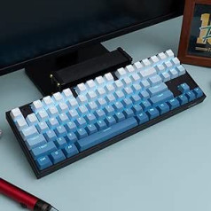 PBT Doubleshot tastatūras vāciņi ar fona apgaismojuma gradienta zilu OEM profila taustiņu vāciņiem pilns komplekts 123 taustiņu pielāgoti tastatūras taustiņi Cherry Gateron MX slēdžu mehāniskajai tastatūrai