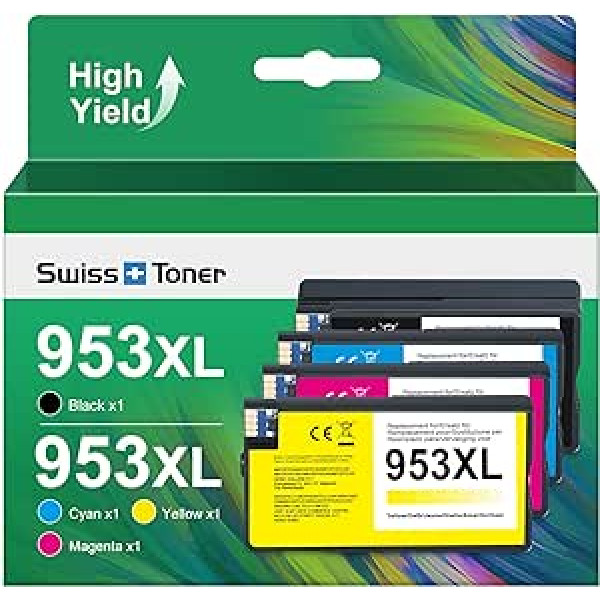 swiss toner 953 XL Savietojams ar HP 953XL daudzpaku printeru kasetnēm, kas paredzētas HP 953 XL, kas paredzētas HP OfficeJet Pro 7720 7740 8710 8730 8715 8210 8720 7730 8725 8218 printera