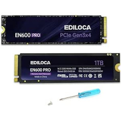 Ediloca EN600 PRO Internal SSD 1TB PCle 3.0x4, NVMe M.2 2280, up to 3500MB/s, Internal Solid State Drive, SLC Cache 3D NAND TLC, Graphene Cooling Stickers, Memory for PC, Desktop and Laptops