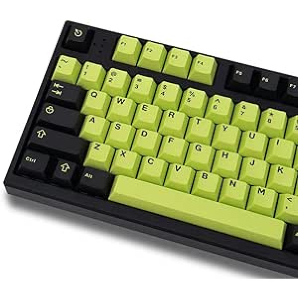 Black Green Keycaps Set 132 Keys Cherry Profile Doubleshot Custom Keyboard Keycaps for Cherry Gateron MX Switches Mechanical Keyboards