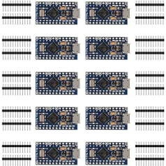 AITRIP Pro Micro ATmega32U4 5V/16MHz moduļu plate ar 2 rindu tapu galveni priekš Arduino Leonardo Replace Pro Mini Pack of 10