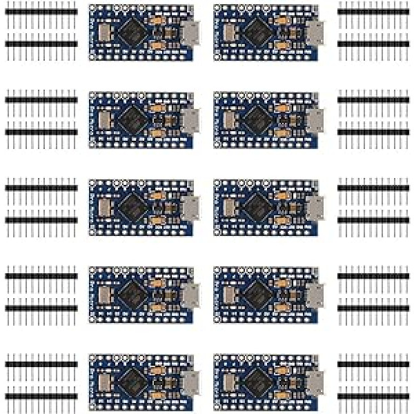 AITRIP Pro Micro ATmega32U4 5V/16MHz Module Board with 2-Row Pin Header for Arduino Leonardo Replace Pro Mini Pack of 10