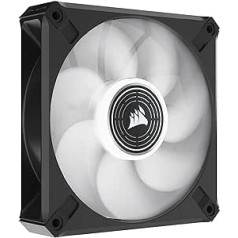 Corsair ML120 LED Elite 120 mm PWM ventilators ar gaismas diodēm (CORSAIR AirGuide tehnoloģija, magnētiskās levitācijas gultnis, līdz 2000 apgr./min., astoņas spilgtas gaismas diodes, zems trokšņa līmenis, augsta gaisa plūsma) viens iepakojums