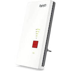 AVM Fritz!Repeater 2400 starptautiskais WiFi atkārtotājs, AC+N paplašinātājs divjoslu (1,733 Mbps / 5 GHz un 600 Mbps / 2,4 GHz), tīkls, WiFi piekļuves punkts, 1 Gigabit LAN porti, WPS, angļu interfeiss nav garantēts