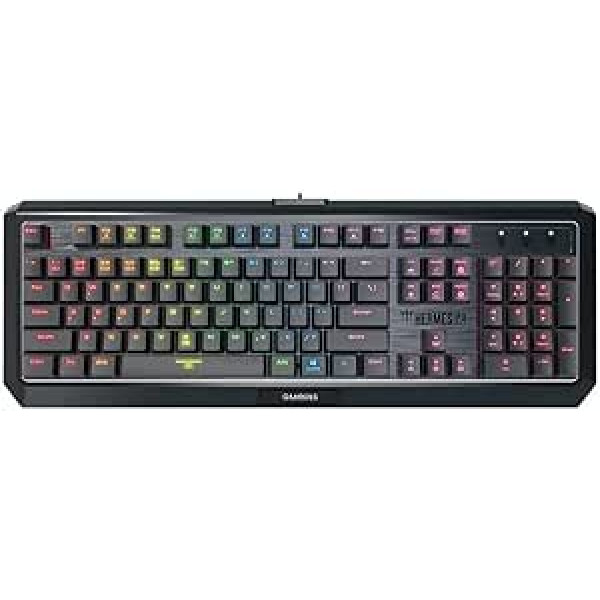 GAMDIAS Hermes P3 RGB Gaming Tastatur zema profila mehāniķis Schalter mit blauem Schalter, N-Key-Rollover (Hermes P3)