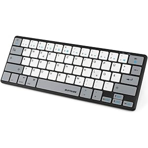 SurnQiee Bluetooth tastatūra ar 64 taustiņiem, 60% kompakta, pārnēsājama bezvadu tastatūra, saderīga ar MacBook, iMac, iPhone un iPad (melns)