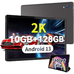 HiGrace 2K planšetdators 11 collu Android 13, planšetdators ar astoņkodolu procesoru, 10 (6+4) GB RAM + 128 GB ROM (1 TB TF), 2000 x 1200 IPS, 5 MP + 13 MP dubultā kamera, dalīts ekrāns, 6800 mA, Widevine L1 BT5.0 (pelēks ar