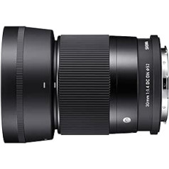 Sigma 30 mm F1.4 DC DN mūsdienu objektīvs (52 mm filtra vītne) Sony E objektīva bajonetam