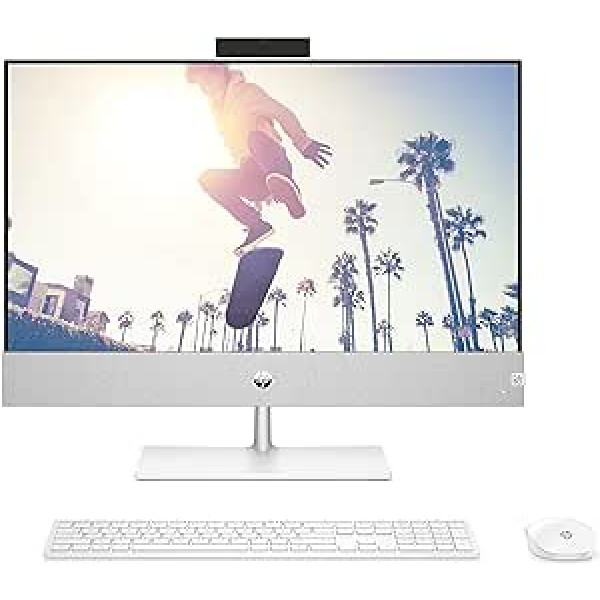 HP Pavilion viss vienā datorā | 23,8 collu IPS FHD skārienjutīgs displejs | Intel Core i7-13700T | 16 GB DDR4 RAM | 1TB SSD | NVIDIA GeForce RTX 3050 | 5MP IR kamera | Windows 11 Home | QWERTZ tastatūra | Balts