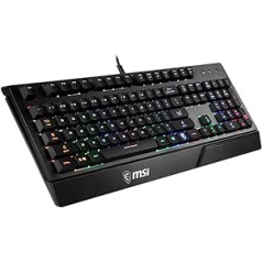 MSI Vigor GK20 ASV izkārtojuma spēļu tastatūra QWERTY vadu membrānas slēdzis melns