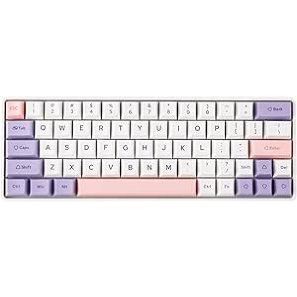 EPOMAKER EP64 60% RGB Hot Swap 2.4GHz/BT 5.0/USB-C Vadu mehāniskā spēļu tastatūra ar programmējamu programmatūru, NKRO, PBT Keycap Mac/Win/Player