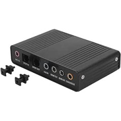 Sound Card, USB Audio Control, 6 Channel Codecs/DM-HD10/USB 5.1 Computer External Sound Card Audio Adapter for Karaoke Recording, PC, Laptops, Desktops etc.