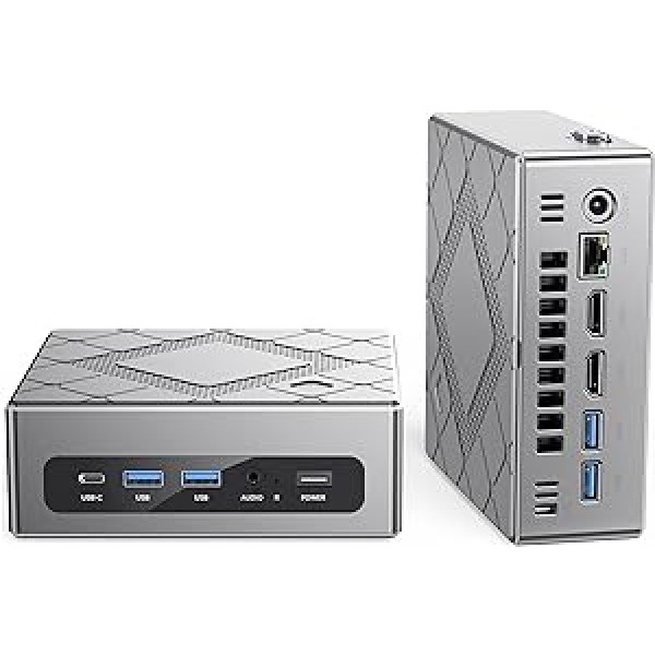 Mini dators Intel i7-10710U 4,7 GHz 16 GB RAM 512 GB SSD Micro Galddators W11 Pro Office PC【HDMIx2+VGA trīskārša izeja/4K/C tipa/USB 3.0】